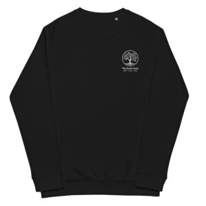 unisex organic raglan sweatshirt black front 663a35c76c8fd